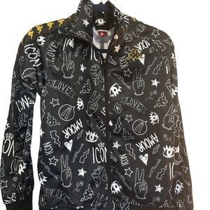Kappa Black and White Zip-Up Jacket